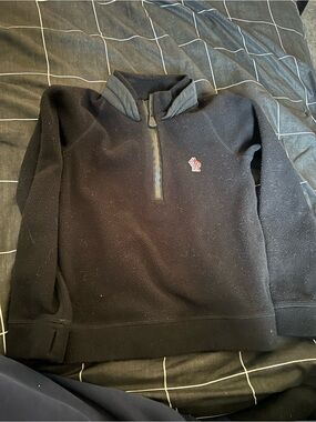 Moncler Black Half-Zip Fleece Pullover